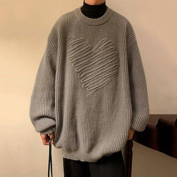 AIDASE  -  Casual Men Knitwear Sweater Square Block Jacquard Patchwork Design Long Sleeve Round Neck Solid Color Pullovers 21E7644 aidase-shop